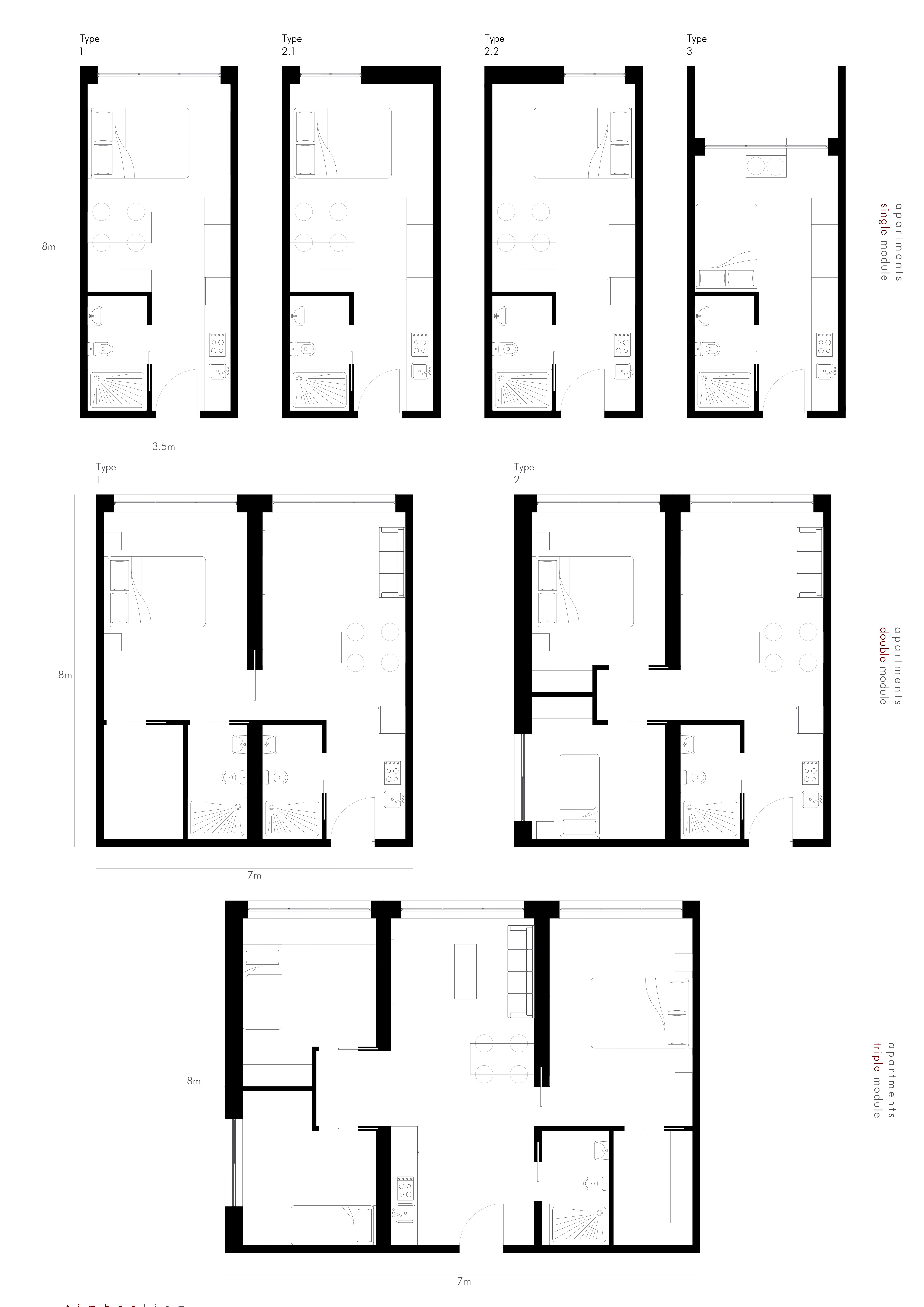 Tipologías de módulos habitacionales
